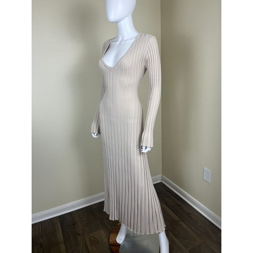 DISSH Women Size S Stone Reign Sleeved Ribbed Knit Maxi Sweater Bodycon Dress - Picture 11 of 17